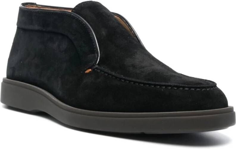 Santoni Suede Desert Boots Black Heren