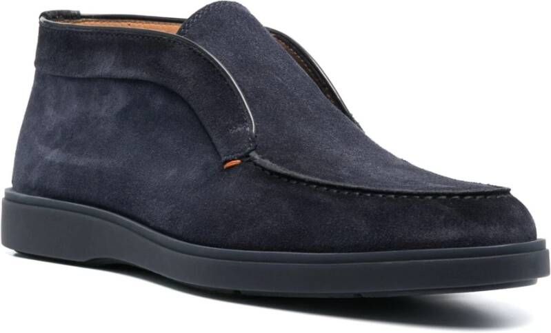 Santoni Suede Desert Boots Blue Heren