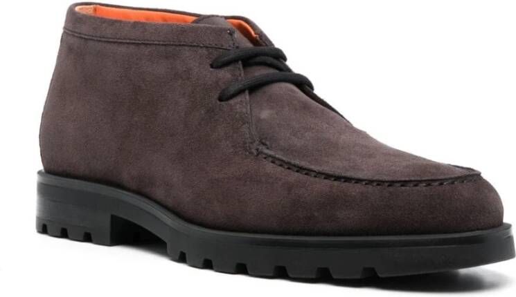 Santoni Suede Desert Boots Brown Heren