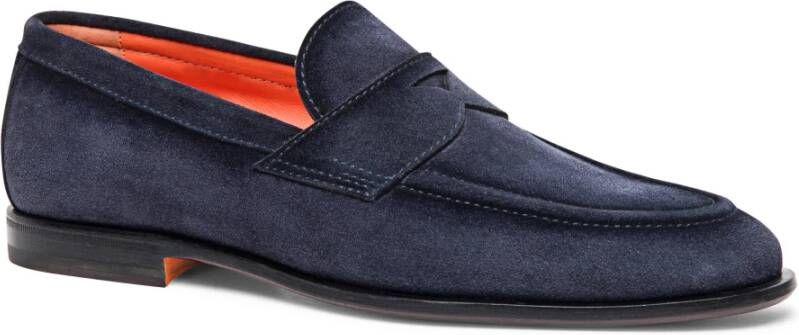 Santoni Suède instapper voor heren Blue Heren