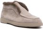 Santoni Suède Leren Loafers Rubberen Zool Beige Dames - Thumbnail 4