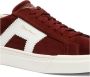 Santoni Suede Leren Sneaker Dubbele Gesp Red Heren - Thumbnail 2