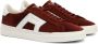 Santoni Suede Leren Sneaker Dubbele Gesp Red Heren - Thumbnail 4