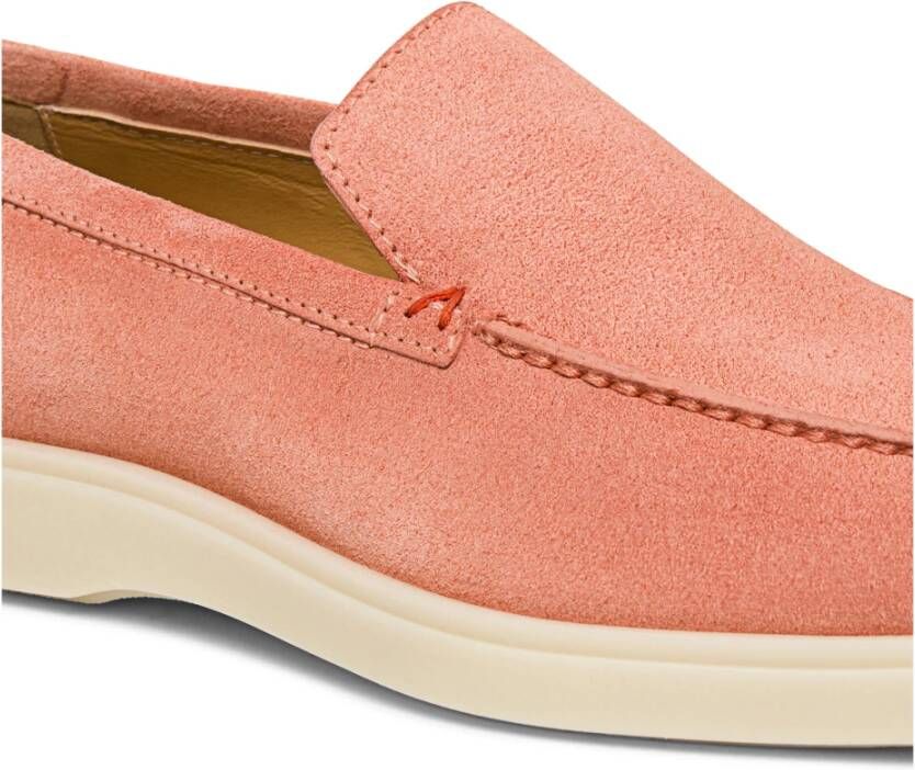 Santoni Suède Loafer Stijl voor Mannen Pink Heren