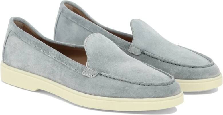 Santoni Suede Loafers Blue Dames