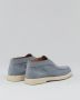 Santoni Suede Slip-On High Moccasin Wit Blue Dames - Thumbnail 4