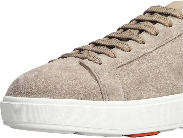 Santoni Suede Sneakers Beige Heren