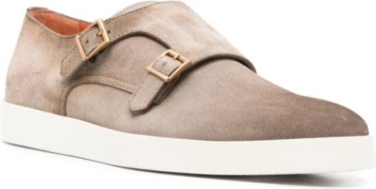 Santoni Taupe Suede Casual Schoenen Beige Heren