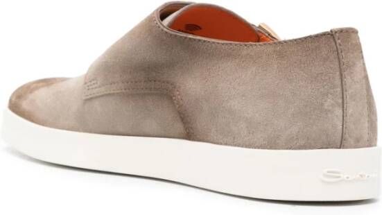 Santoni Taupe Suede Casual Schoenen Beige Heren