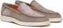 Santoni Taupe Suède Loafers Rubber Zool Beige Heren - Thumbnail 2