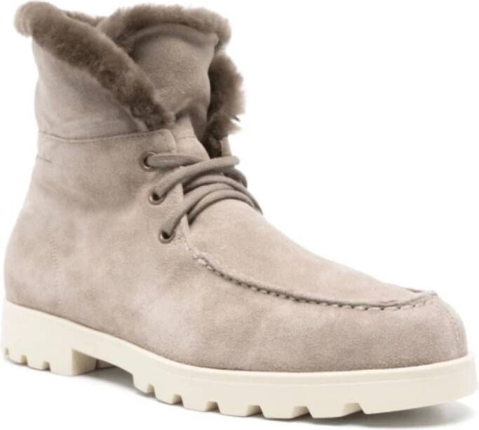 Santoni Wandelschoenen met shearling in taupe grijs Beige Dames