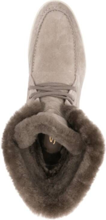 Santoni Wandelschoenen met shearling in taupe grijs Beige Dames