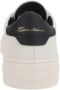 Santoni Witte Lage Sneakers van Leer met Dubbele Gesp Detail White Heren - Thumbnail 3