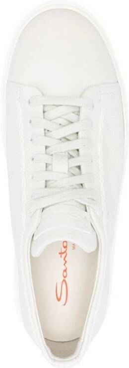 Santoni Witte Leren Casual Sneakers White Dames