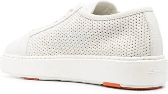 Santoni Witte Leren Casual Sneakers White Dames