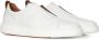 Santoni Witte Leren Instap Sneakers White Heren - Thumbnail 2