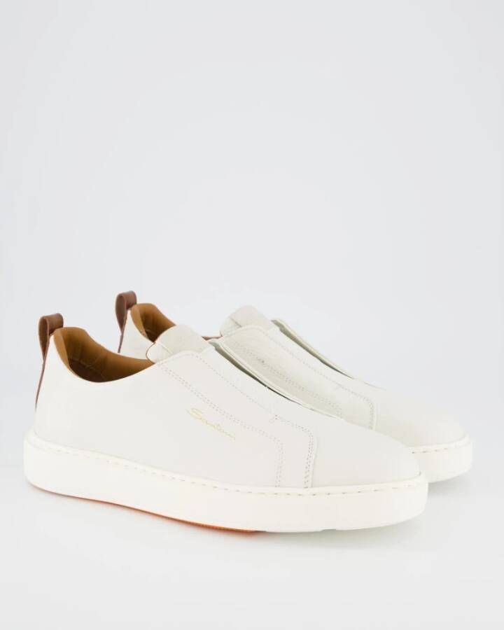 Santoni Witte Sneaker voor Heren White Heren