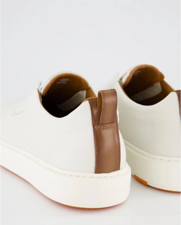 Santoni Witte Sneaker voor Heren White Heren