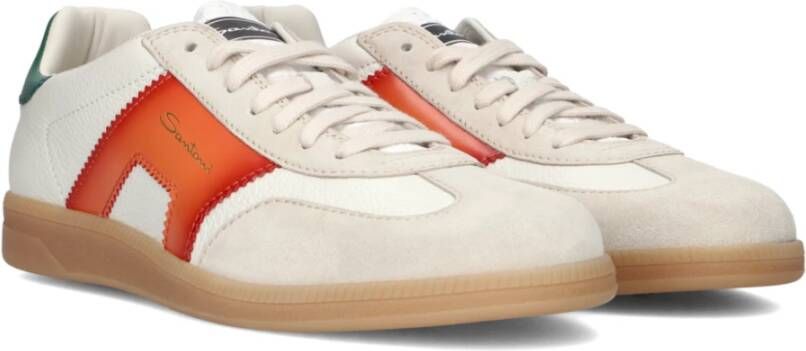 Santoni Witte Sneakers Combi Multicolor Heren