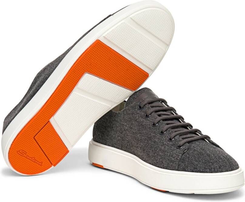 Santoni Wollen sneaker voor heren Gray Heren