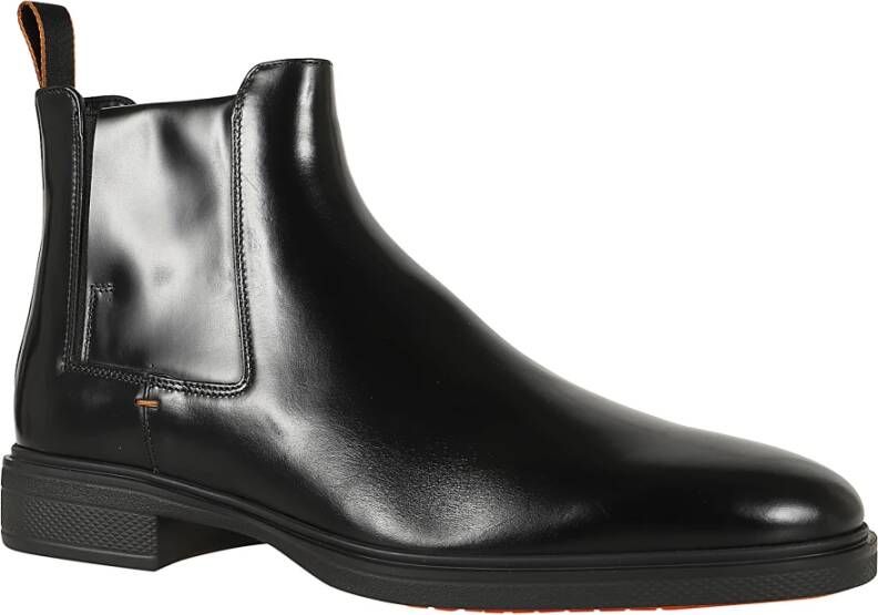 Santoni Zwarte Easy Herenschoenen Black Heren