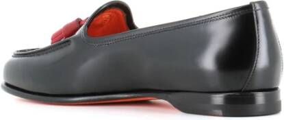 Santoni Zwarte geborsteld leren loafers Black Dames