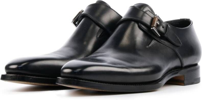 Santoni Zwarte Gespschoenen Black Heren