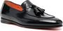 Santoni Zwarte Kwastloafer Leren Zool Black Heren - Thumbnail 2