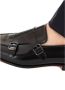 Santoni Zwarte Leren Dubbele Gesp Schoenen Black Heren - Thumbnail 4