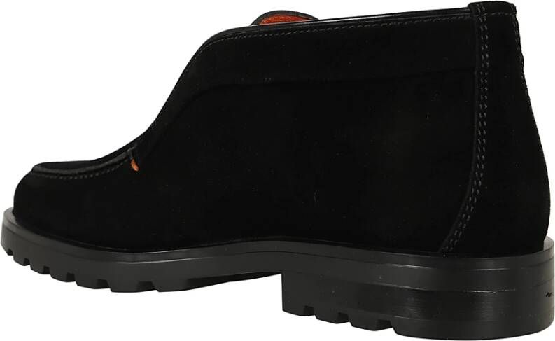 Santoni Zwarte leren jas Aw24 Black Heren