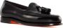 Santoni Zwarte Leren Kwastloafer Schoenen Black Heren - Thumbnail 2