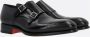 Santoni Zwarte Leren Monk Schoenen Black Heren - Thumbnail 2