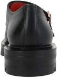 Santoni Zwarte Leren Monnik Schoenen Black Dames