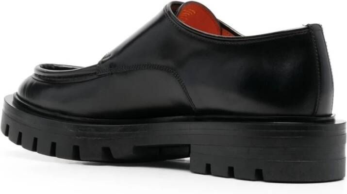 Santoni Zwarte Leren Monnik Schoenen Black Dames