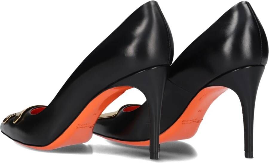 Santoni Zwarte Leren Pumps voor Dames Black Dames