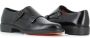 Santoni Zwarte platte schoenen geborsteld leer Black Heren - Thumbnail 2