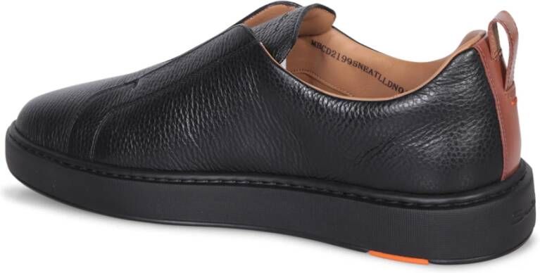 Santoni Zwarte Sneakers voor Mannen Black Heren