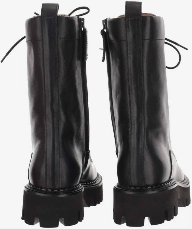 Sartore Zwarte Leren Veterschoenen Black Dames