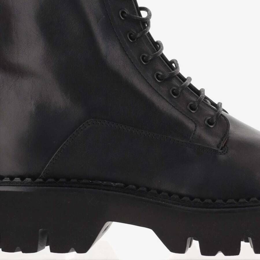 Sartore Zwarte Leren Veterschoenen Black Dames