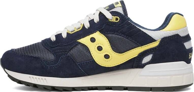 Saucony Blauwe Mesh Sneakers met Suède Blue Heren