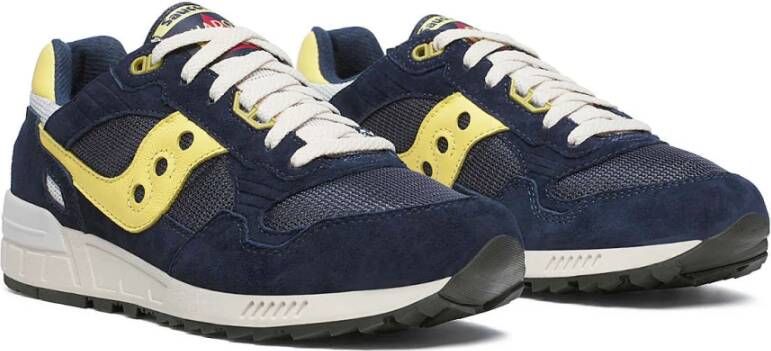 Saucony Blauwe Mesh Sneakers met Suède Blue Heren