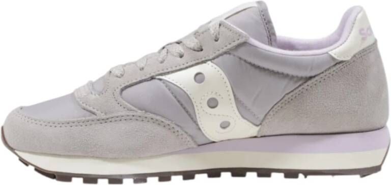 Saucony Grijze Leren Veterschoenen Gray Dames