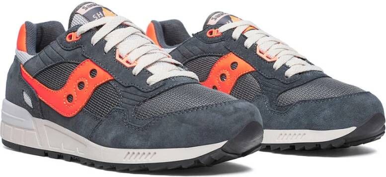 Saucony Grijze Mesh Sneakers met Suède Details Gray Heren