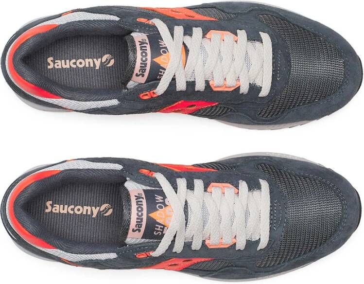 Saucony Grijze Mesh Sneakers met Suède Details Gray Heren