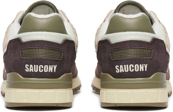 Saucony Groene Mesh Sneakers met Suède Detail Multicolor Heren