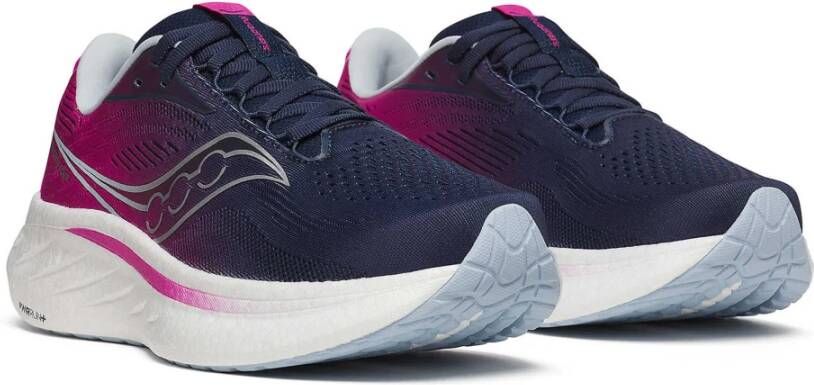 Saucony Navy Fuchsia Ride 18 Hardloopschoenen Multicolor Dames