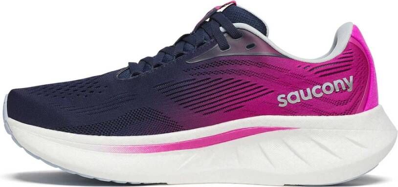 Saucony Navy Fuchsia Ride 18 Hardloopschoenen Multicolor Dames