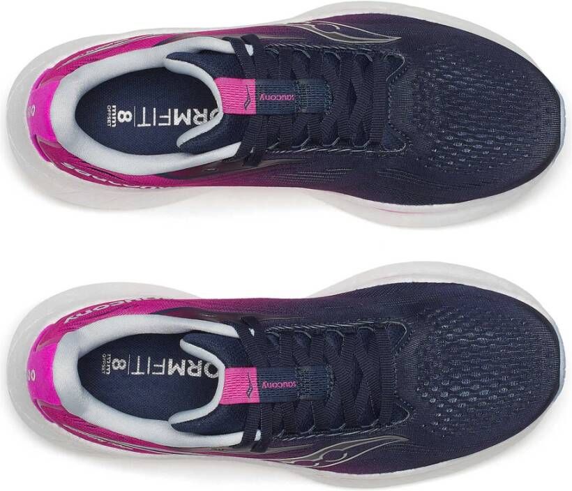 Saucony Navy Fuchsia Ride 18 Hardloopschoenen Multicolor Dames