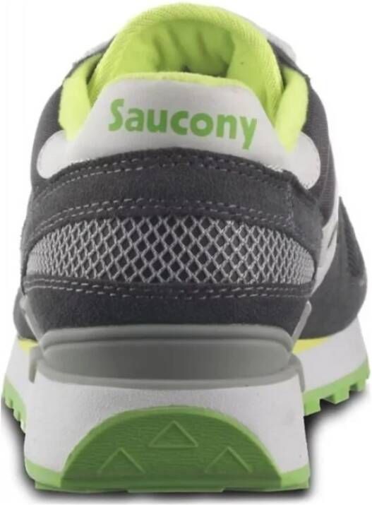 Saucony Originele Shadow Sneakers Grijs met Fluorescerende Inzetstukken Gray Heren