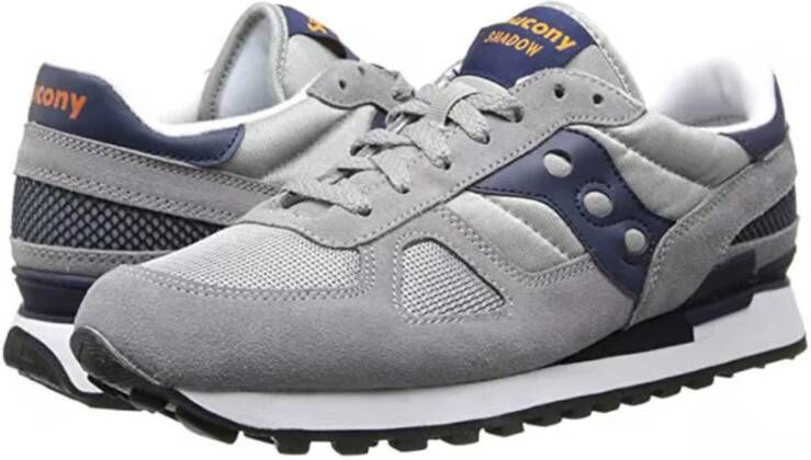 Saucony Originele Shadow Sneakers in Grijs met Blauwe Inzetstukken Gray Heren